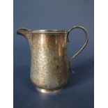 Victorian silver baluster pedestal cream jug engraved with fern and floral sprays, maker JW & Co,