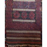 Old Kelim runner with typical geometric decoration upon a dark ground, 220 x 65 cm