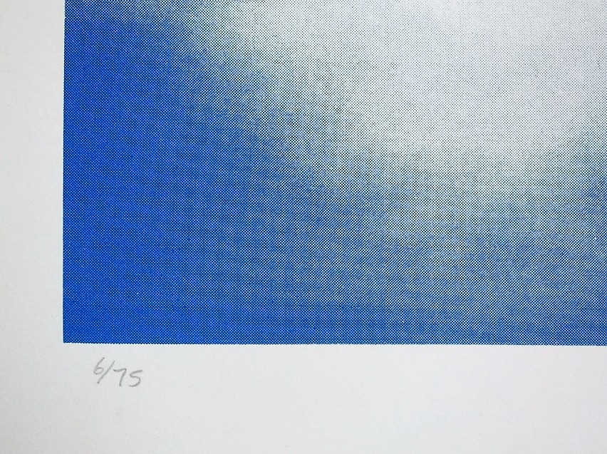 Brendan Neiland (B.1941) - Abstract metallic study in blue, signed and dated 1970, screen print, 6/ - Image 2 of 7