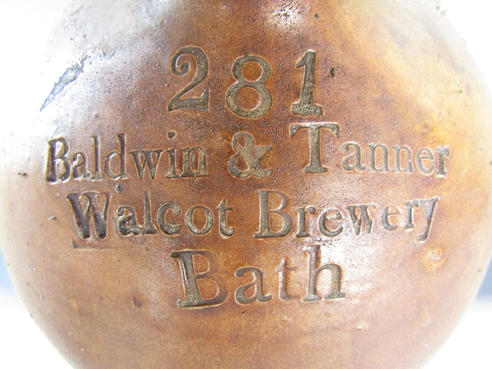 Three early Bath related salt glazed flagons (two gallon models) number 281 Baldwin & Tanner, Walcot - Image 3 of 4