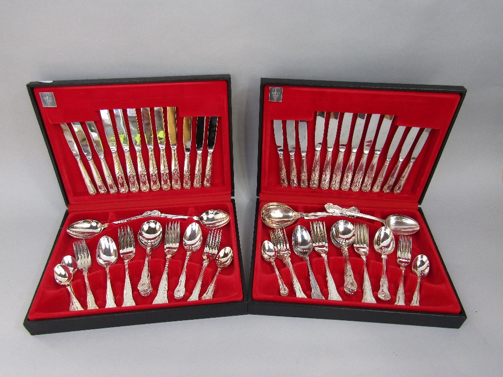 Two cased canteens of Viners flatware