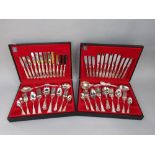 Two cased canteens of Viners flatware