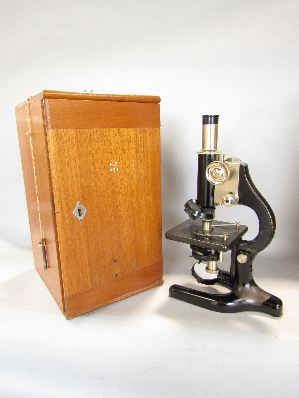 Three microscopes- Opax number 214251, a Prior of London number 12495, both with travel cases and - Image 2 of 4