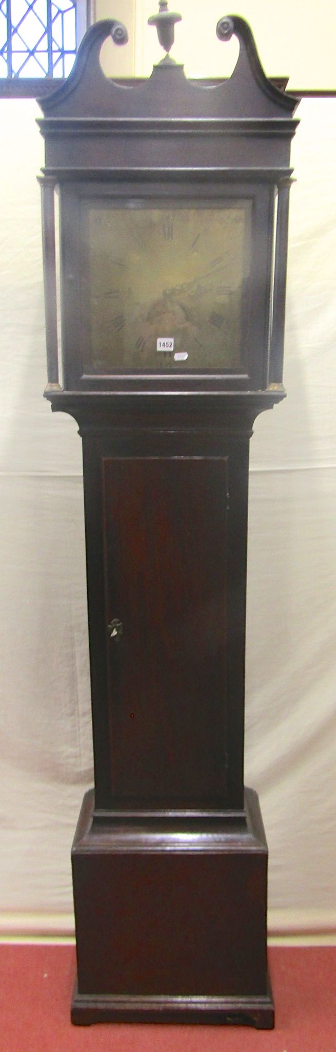 A Georgian mahogany longcase clock by Edward Bilbie of Chew Stoke, the square brass dial with etched