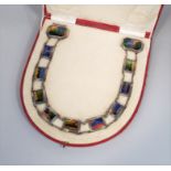 Attributed to Charles Fleetwood Varley - Arts & Crafts enamelled belt set with eleven panels