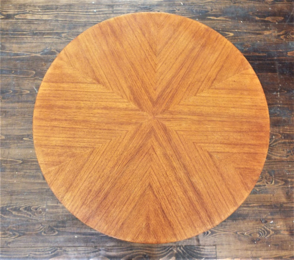 Gorg Jensen for Kubus - teak 'Starburst' occasional/wine table, the sunburst top upon a stylised - Image 3 of 4