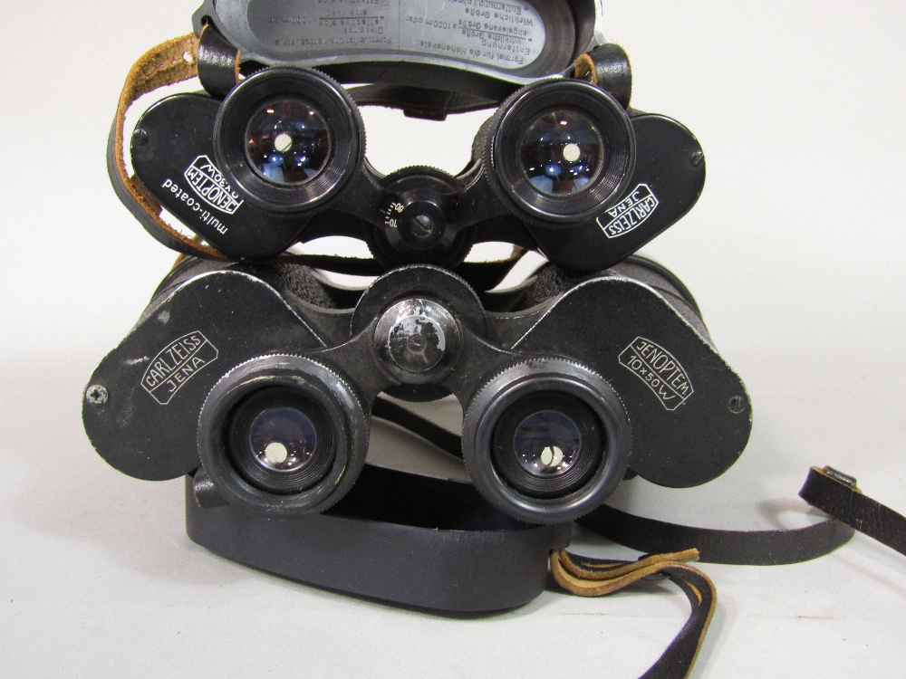 Two pairs of German Carl Zeiss Jenoptem binoculars, 10 x 50 w and 8 x 30 w, multi-coated C/W - Image 2 of 2