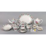 A collection of Royal Doulton Booths Floradora pattern wares no TC1127 including tureen and cover,