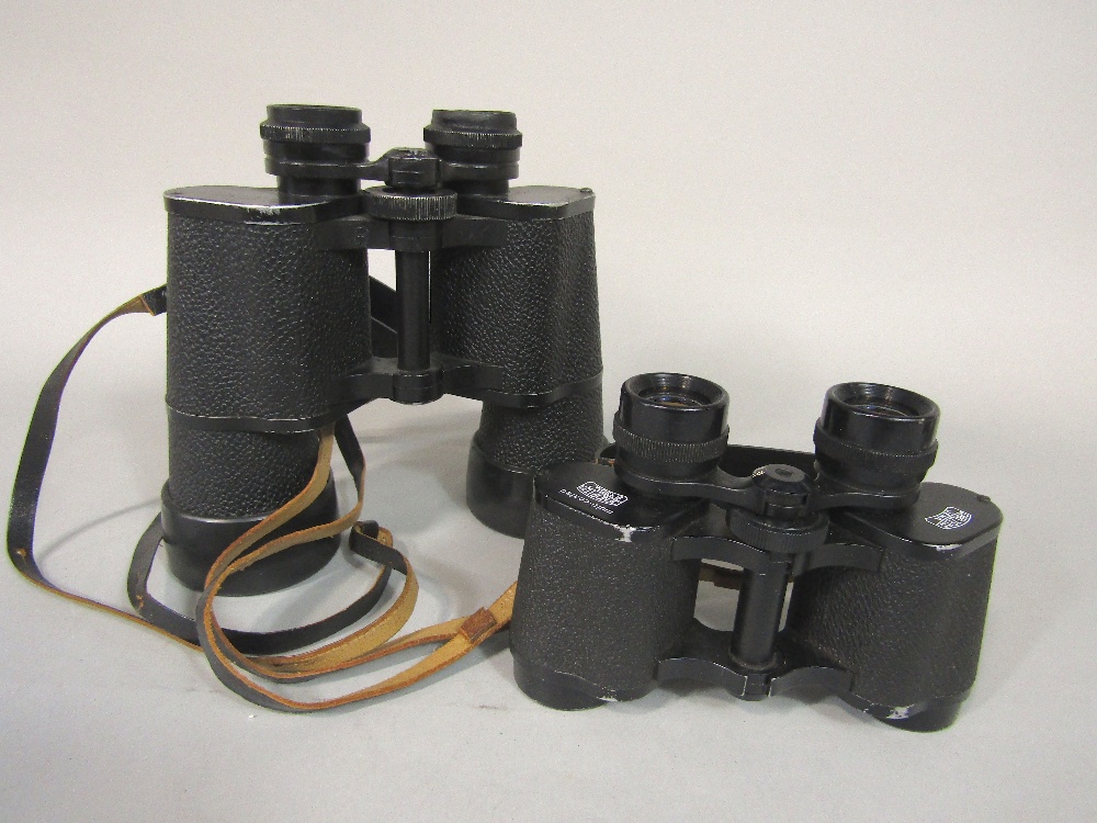 Two pairs of German Carl Zeiss Jenoptem binoculars, 10 x 50 w and 8 x 30 w, multi-coated C/W