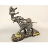Irenee Rochard (1906-1984, French) - Good cast spelter figural character group of an elephant