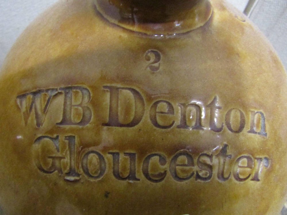 A vintage stoneware two gallon flagon impressed WB Denton, Gloucester, together with one other, - Image 3 of 3