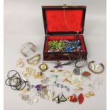 Mixed lot of costume jewellery to include a Radley ladies wristwatch, bead necklaces, brooches, etc,