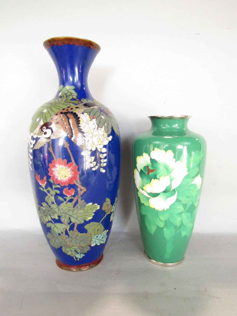 Six various cloisonné vases, various colours and of traditional design and form - Image 2 of 4