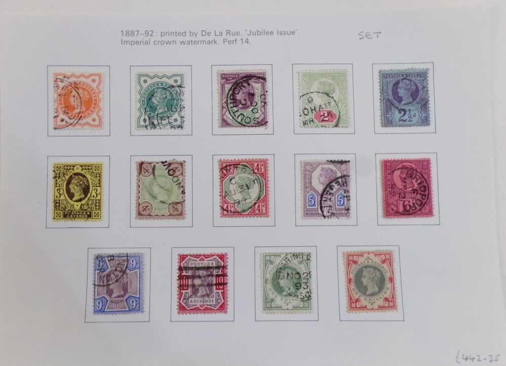 A full set of Queen Victoria Jubilee Issue 1887-1892, set of 14 (displayed in cabinet) (1)
