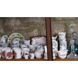 A collection of Royal Worcester Evesham pattern wares including mugs, two jugs, sugar bowl, etc,