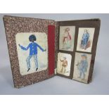 Nathan's costume House leather bound scrap book containing inspirational scraps for designs of