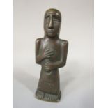 Interesting Babylonian solid bronze figure - character with hands clasped to chest and stomach