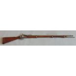 An 1860 Enfield muzzle loading rifle, percussion cap .557 conversion