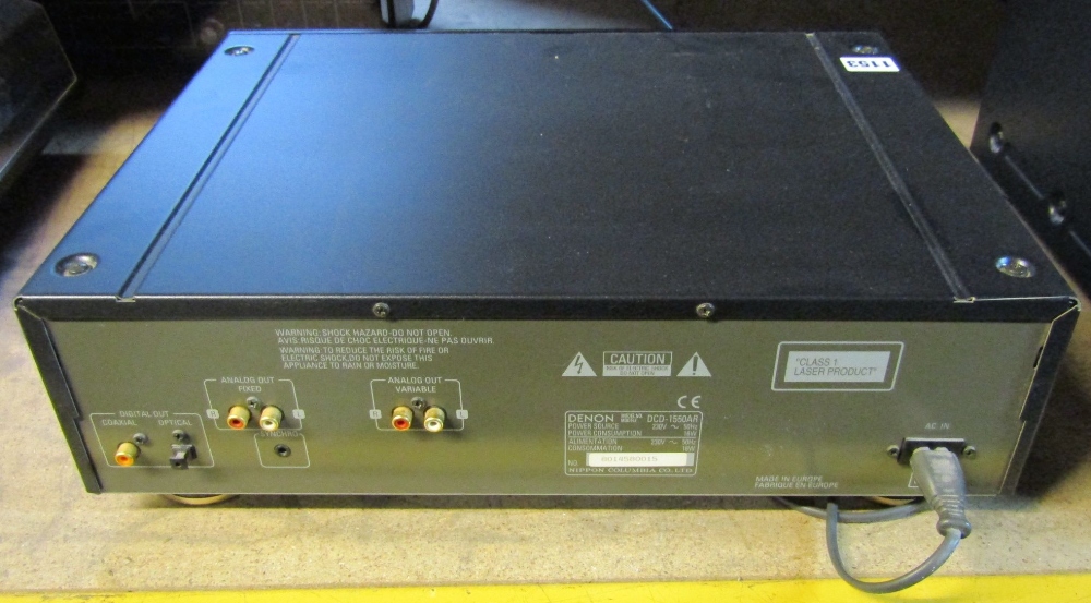 A Denon compact disc player model DCD1550AR, complete with remote control - Image 2 of 3