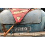 The shell of a Ford Prefect - with registration plates PFH 9 We understand this car has not seen