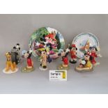 A collection of eight Royal Doulton Disney character figures including Steamboat Willie MM14,