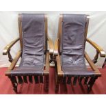 An unusual set of six veranda or conservatory chairs with swept arms, raised on bobbin forelegs an