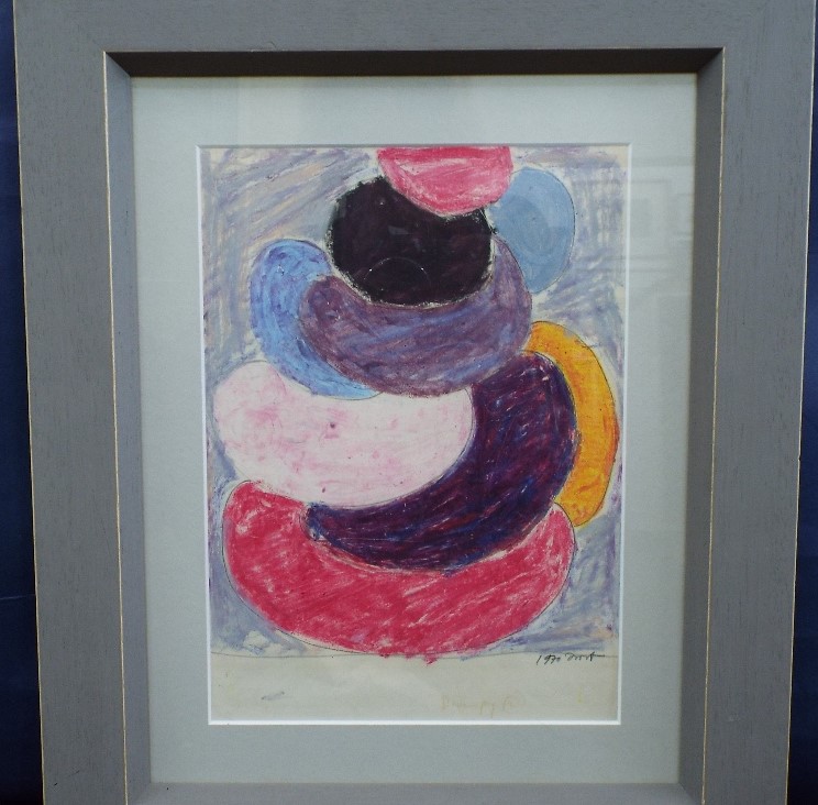 Terry Frost (1915-2003) - 'Dumpy 1', signed and dated 1970, oil pastels, 27.5 x 20cm, framed - Image 2 of 5