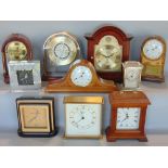 A box containing a collection of vintage mainly mantel clocks to include Knight & Gibbons and