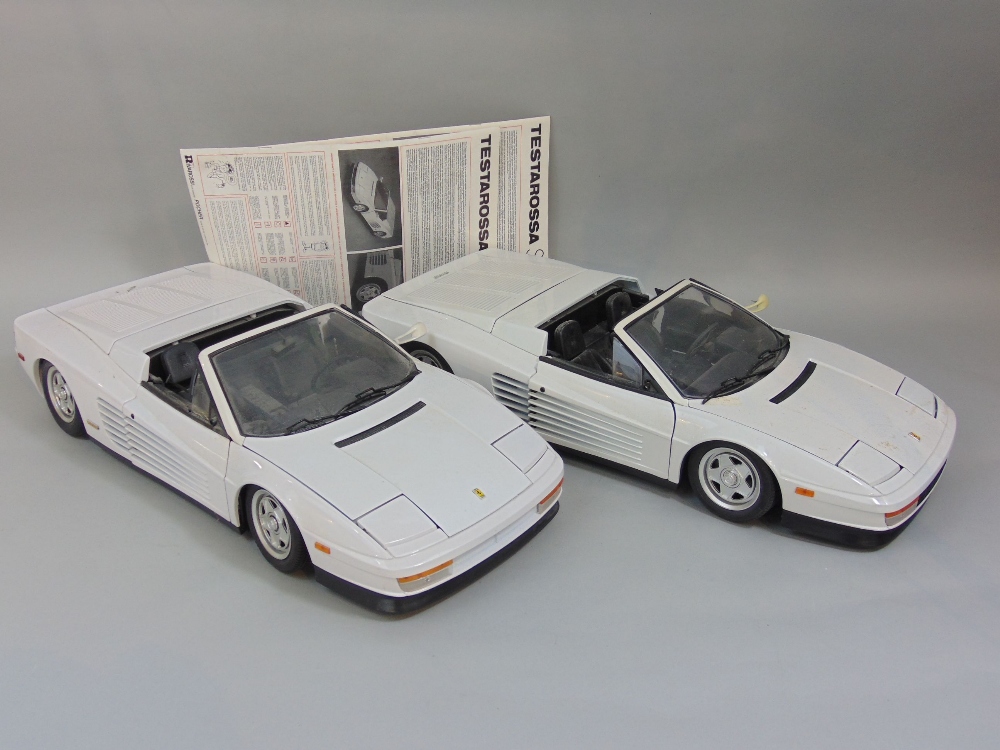 Two Testarossa Spider model cars by Pocher, assembled from a kit, each 55cm long (2)