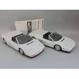 Two Testarossa Spider model cars by Pocher, assembled from a kit, each 55cm long (2)