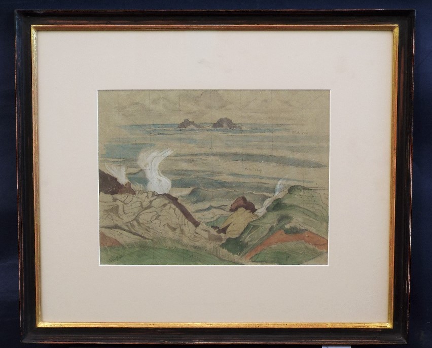 John Northcote Nash (1893-1977) - Coastal Scene, signed, ex-Christies consignment label verso, - Image 2 of 4