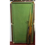 F H Ayres quarter size slate bed snooker table and accessories