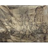 Belgian type machine woven tapestry of an Arabic scene with dancers and seated musicians 120 x 170