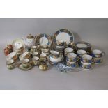 A collection of Japanese eggshell porcelain peacock Chinaware teawares with painted landscape and