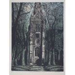 Paul Beck (B.1926) - 'St Mary's Church, Saffron Walden', AP 3 linocut, 54 x 40cm, unframed