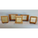 Five retro Elliot mantel clocks