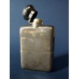 Edwardian silver hip flask, the sleeve with gilt interior, maker CC, Chester 1906, 12.5cm long, 6.