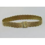 Italian 18ct brick link bracelet, 22g