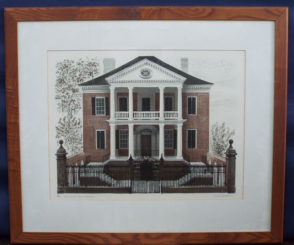 David Gentleman (B.1930) - 'Miles Brewton House, Carleston', signed, limited 43/100 lithograph, 42 x - Image 2 of 3