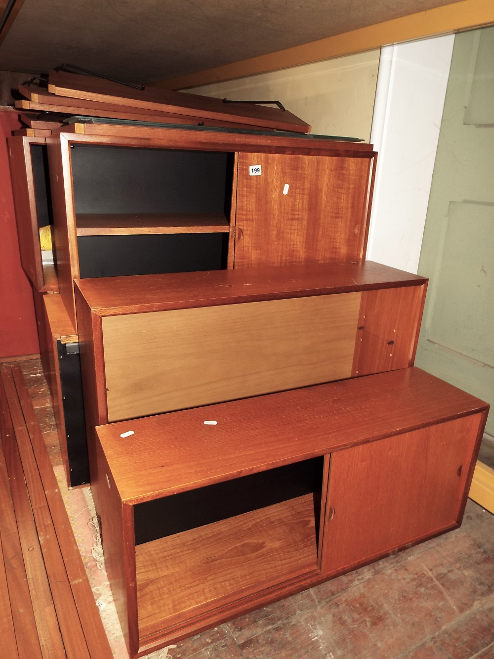 Possibly by Poul Cadovius (1911-2011, Danish) - Danish teak wall shelving unit, comprising various - Image 2 of 3