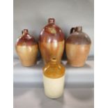 Four early 19th century flagons - R Blizard K - Wigan, Bristol, a further anonymous jar and a