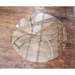 Richard Young for Merrow Associates - '341' chrome and glass coffee table, the circular glass top