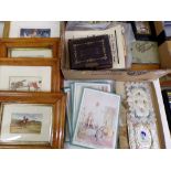 A mixed collection of items to include two Victorian romantic cards, small leather bound photo album