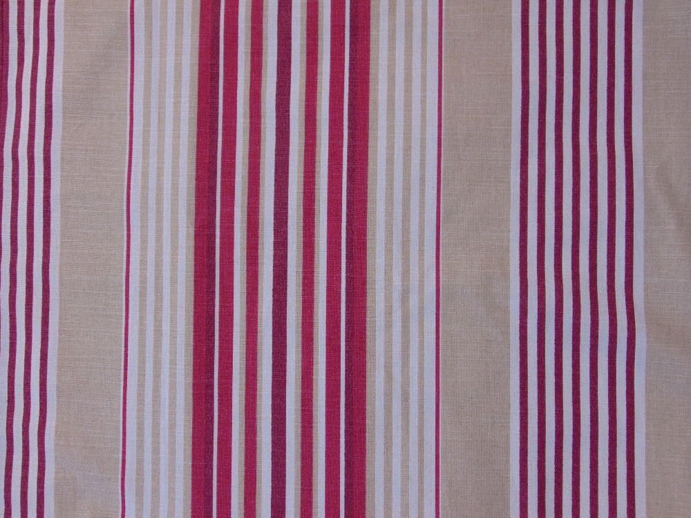 One pair bespoke made curtains in Laura Ashley striped fabric in linen/cotton, lined with pencil - Image 3 of 3