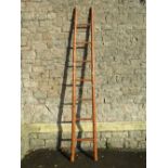 A simple bamboo seven rung ladder (to be sold for display purposes only) 8ft high approx