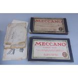 Two boxes of Meccano 'Accessory Outfit' with Meccano model building instructions