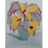 Julie Lacey (B.1956) - 'Yellow Flowers 2' and 'Red Flower', signed and dated 1985 and 1986, 11/12