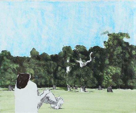 Kennith Armitage (1916-2002) - 'Park Scene', signed and dated 1978-1981, mixed media artist proof,