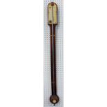 Mappin of Birmingham oak stick barometer thermometer, 82cm high