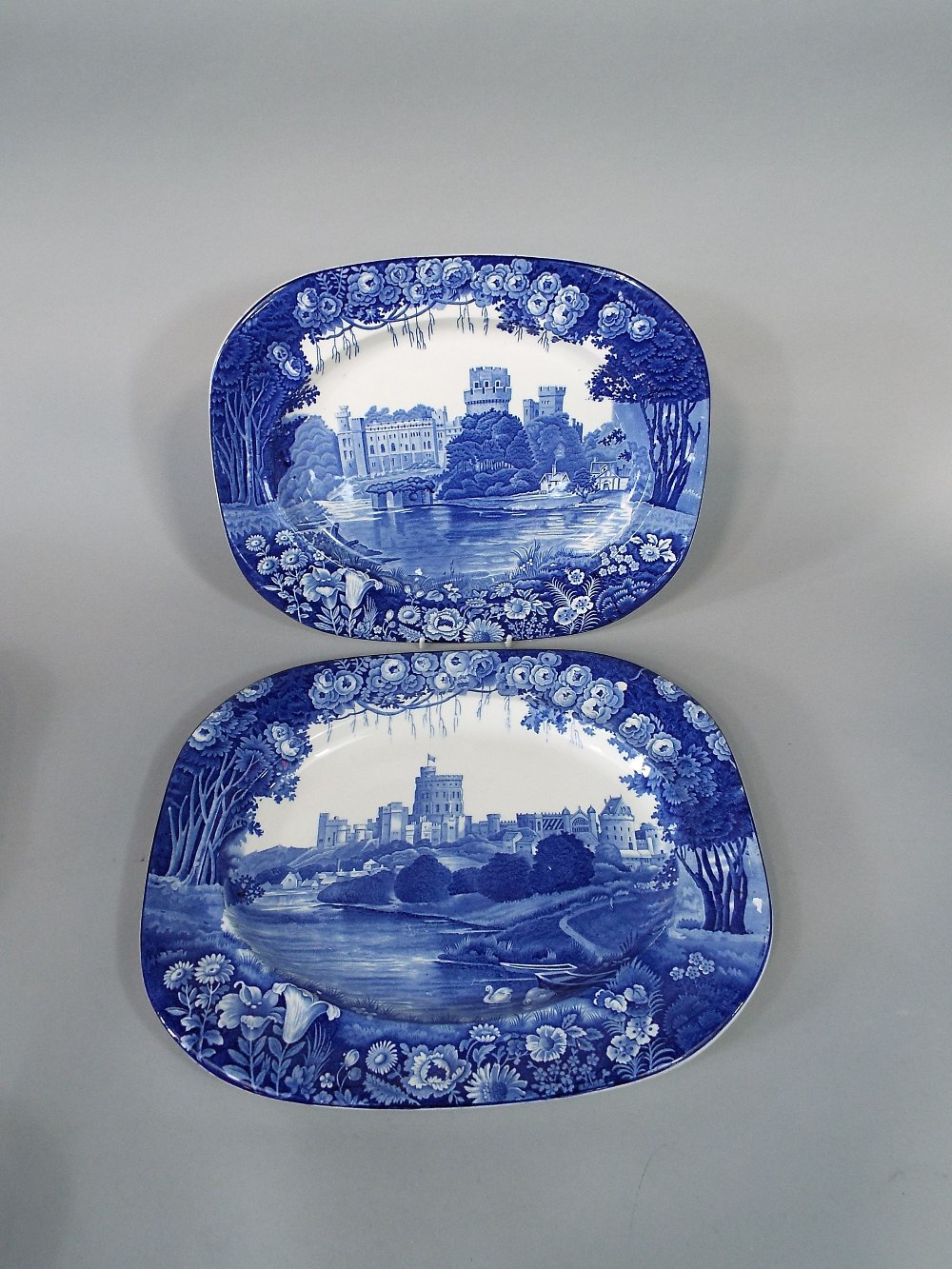 A set of five graduated blue and white printed Wood & Sons meat plates from the Enoch Woods - Image 2 of 2